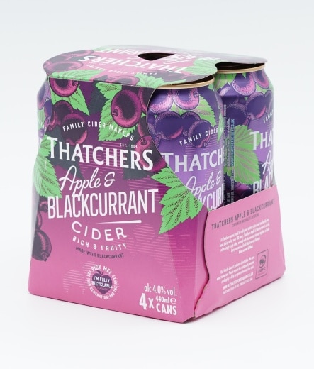 THATCHERS APPLE BLACKCURRANT CANS 44CL